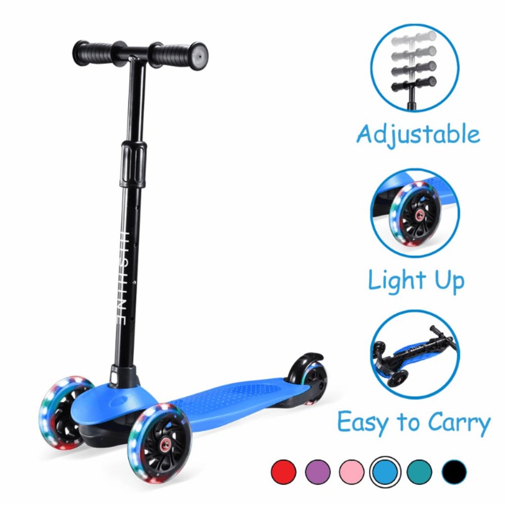 Kick Scooter for Kids with 3 Light Up Wheels and Adjustable Height for 2-7 Yea